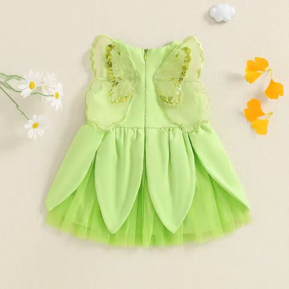 Tinker Bell Fairy Dress Girls Halloween Costume - Picture 3 of 5